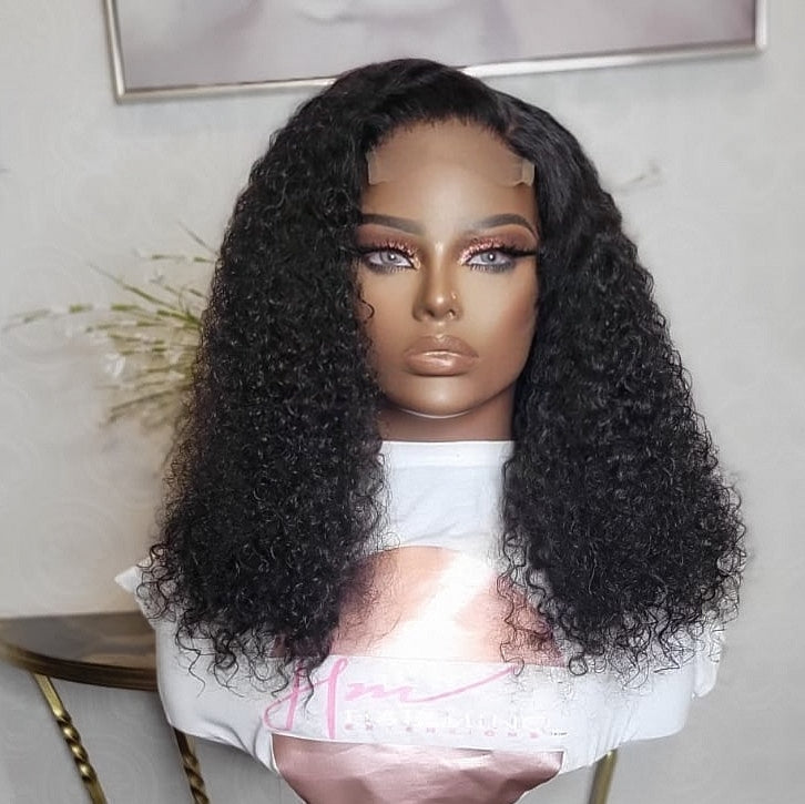 "Jennifer" 24" Curly Hair 5X5 HD Closure Wig